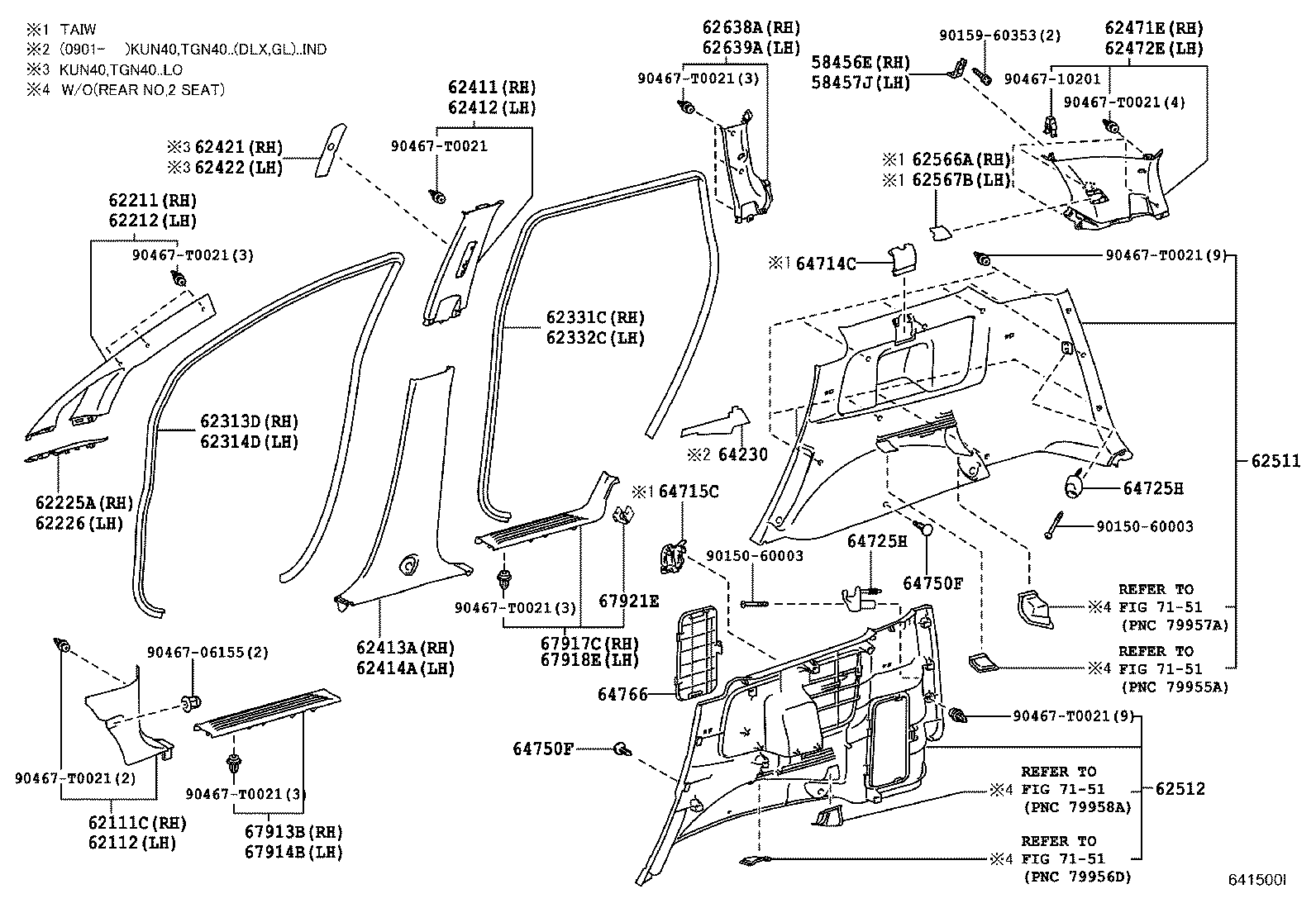 62311-0K080 TRIM, FRONT DOOR OPENING, RH product image