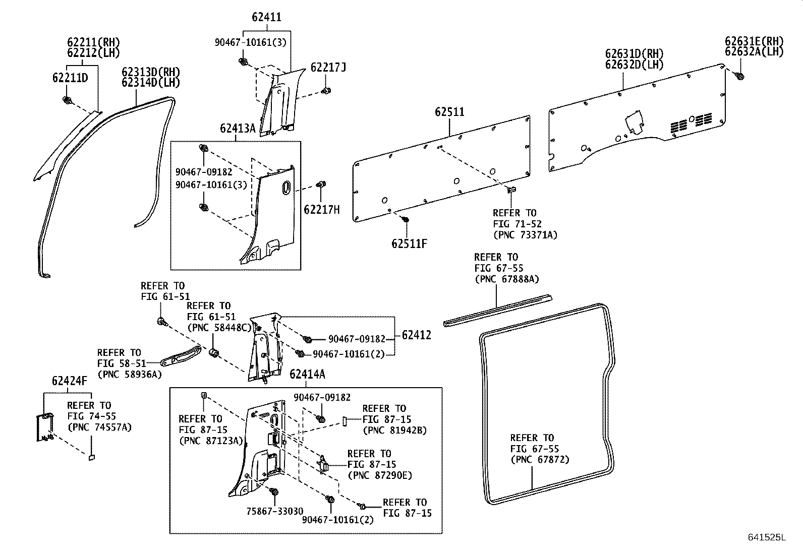 62511-26330 BOARD, QUARTER INSIDE TRIM, RH product image