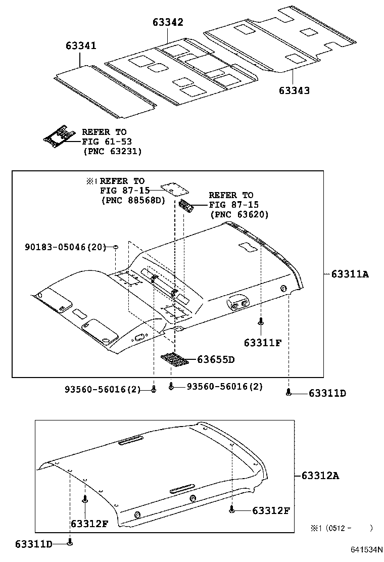 63343-26090 PAD, ROOF SILENCER, NO.3 product image