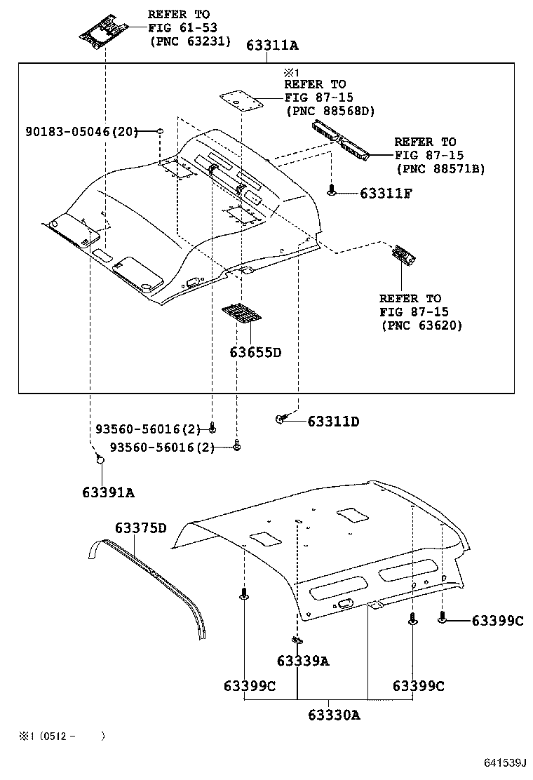 63343-26090 PAD, ROOF SILENCER, NO.3 product image