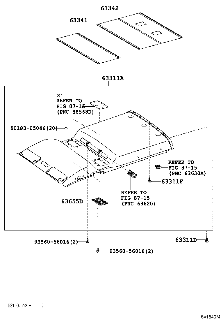 63343-26090 PAD, ROOF SILENCER, NO.3 product image