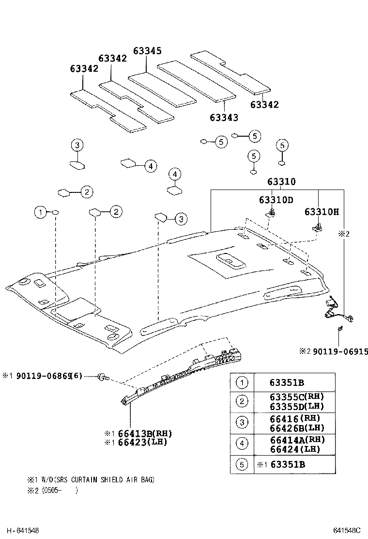 63345-30160 PAD, ROOF SILENCER, NO.5 product image