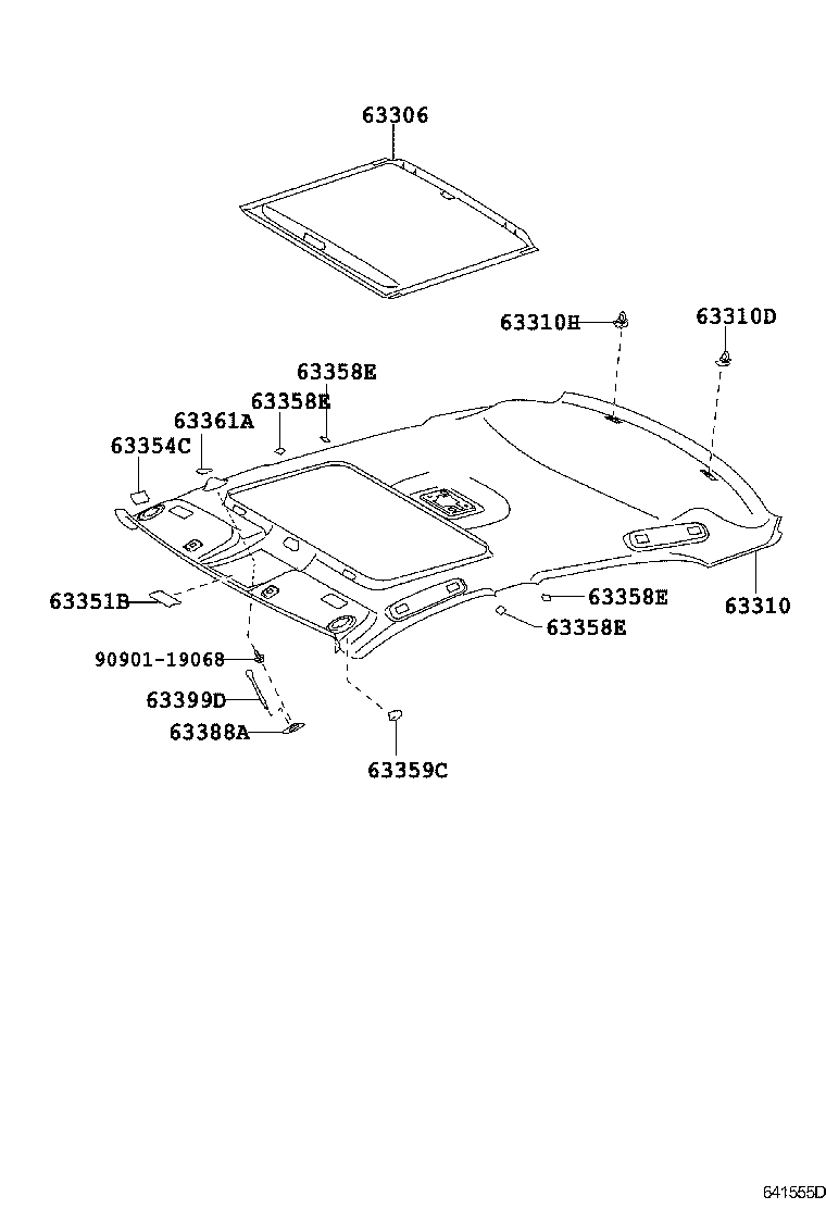 63352-22010 PAD, ROOF HEADLINING, NO.2 product image