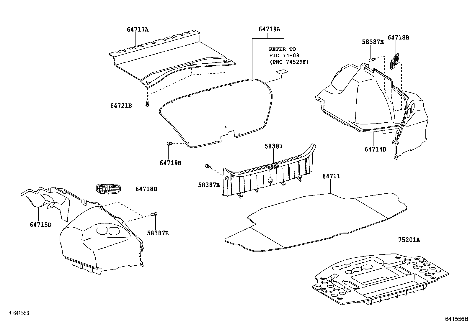 64323-22010 CLAMP, PACKAGE TRAY TRIM product image