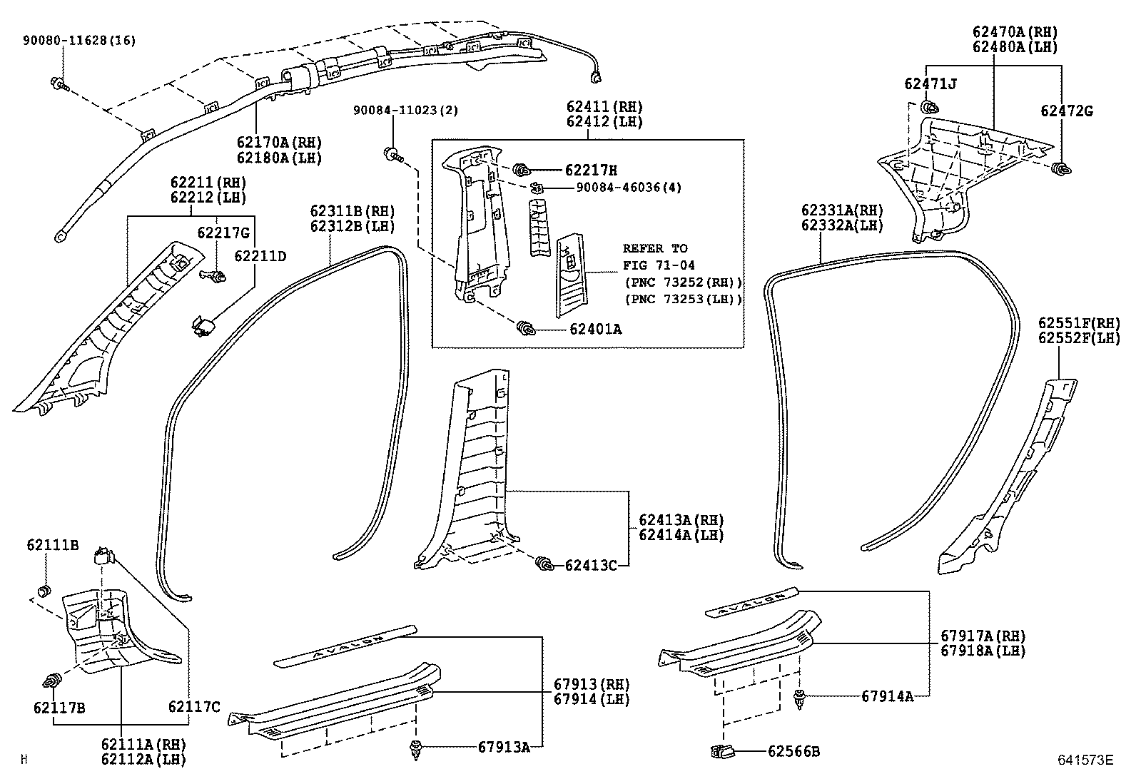 Toyota 62210-AC080-B0 GARNISH, FRONT PILLAR, RH