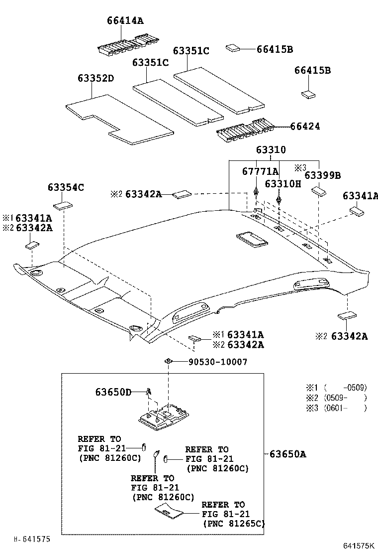 Toyota 63306-AC021-B0 TRIM SUB-ASSY, SUNSHADE