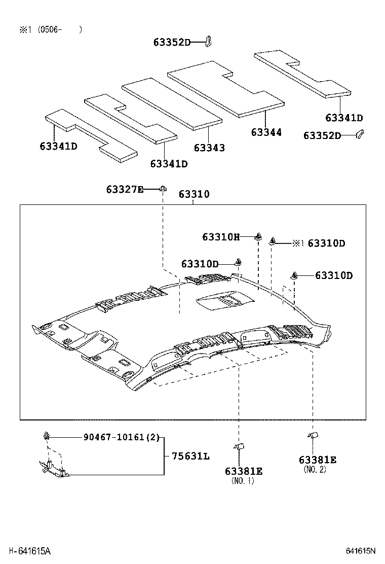 Toyota 63306-30130-B0 TRIM SUB-ASSY, SUNSHADE