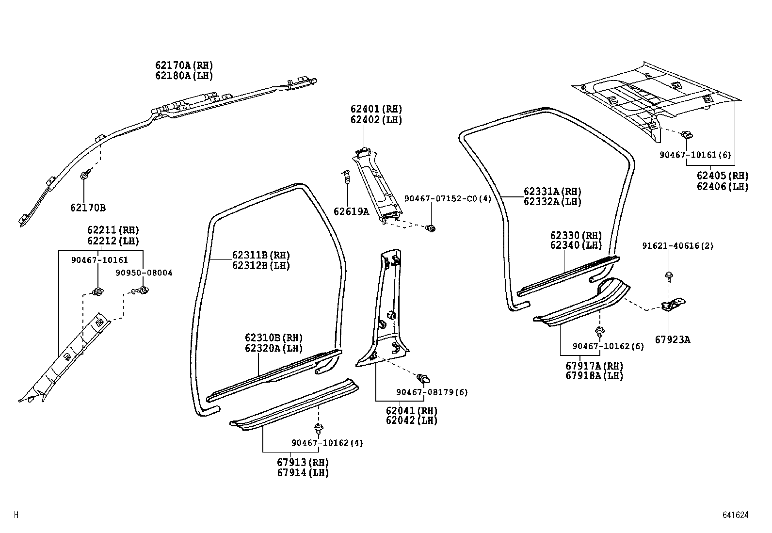 62170-40010 AIR BAG ASSY, CURTAIN SHIELD, RH product image