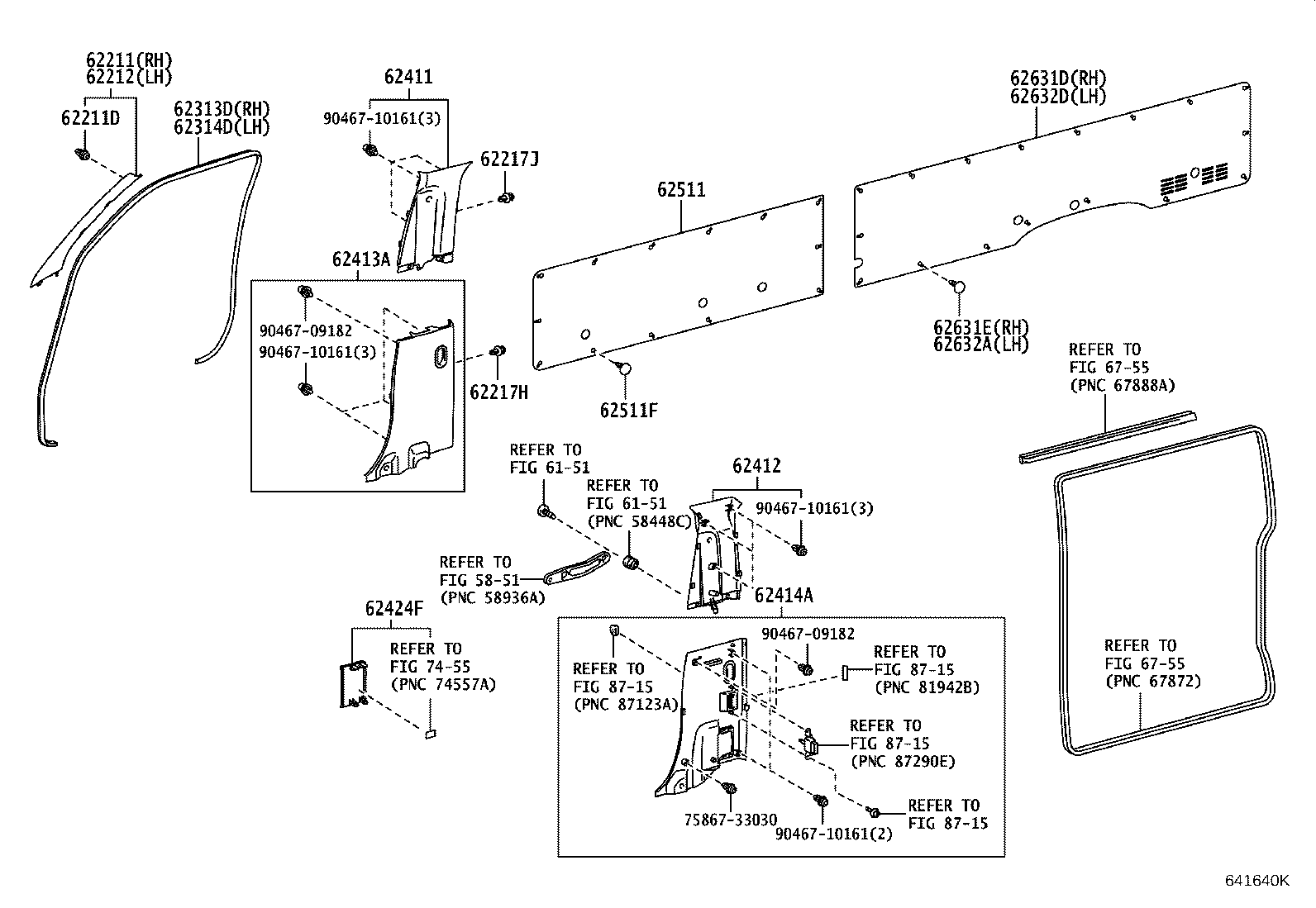 62511-26330 BOARD, QUARTER INSIDE TRIM, RH product image
