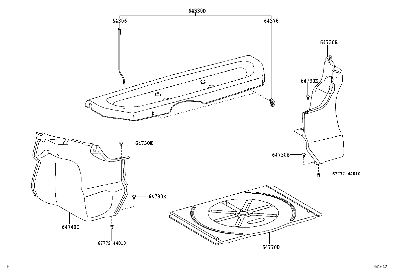 64306-0H020 SUSPENDER SUB-ASSY, PACKAGE TRAY TRIM product image
