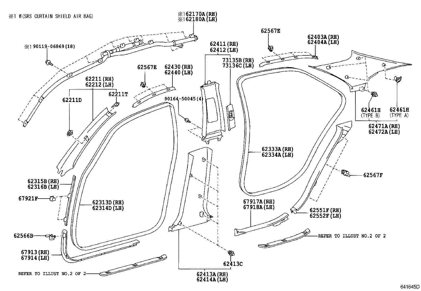 62333-0N010 TRIM, REAR DOOR OPENING, RH product image