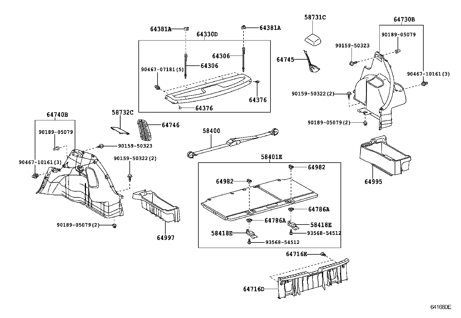 Toyota 58400-52010 BELT ASSY, LUGGAGE HOLD, NO.1