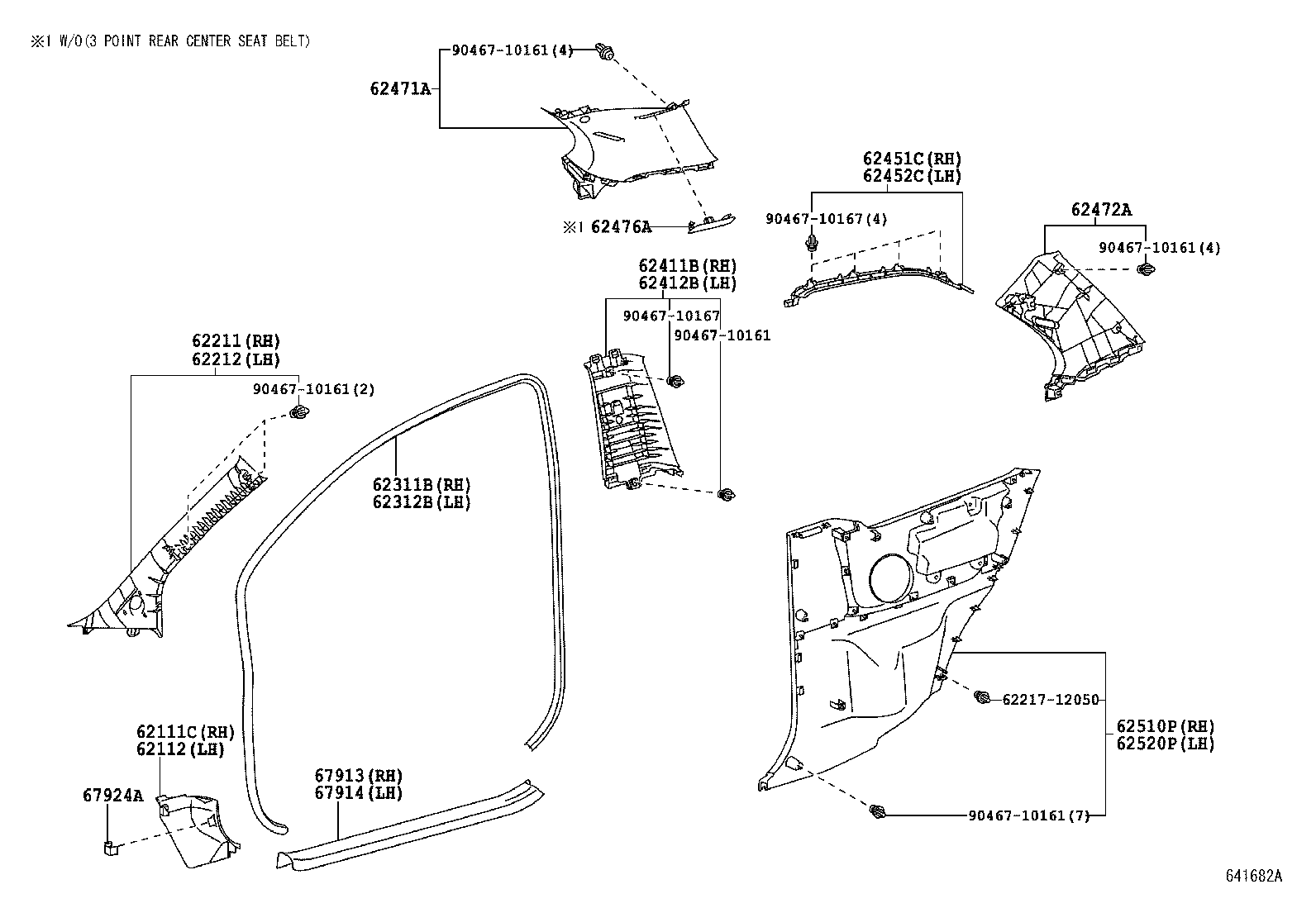 62476-52030-B0 CAP, ROOF SIDE INNER GARNISH, RH product image