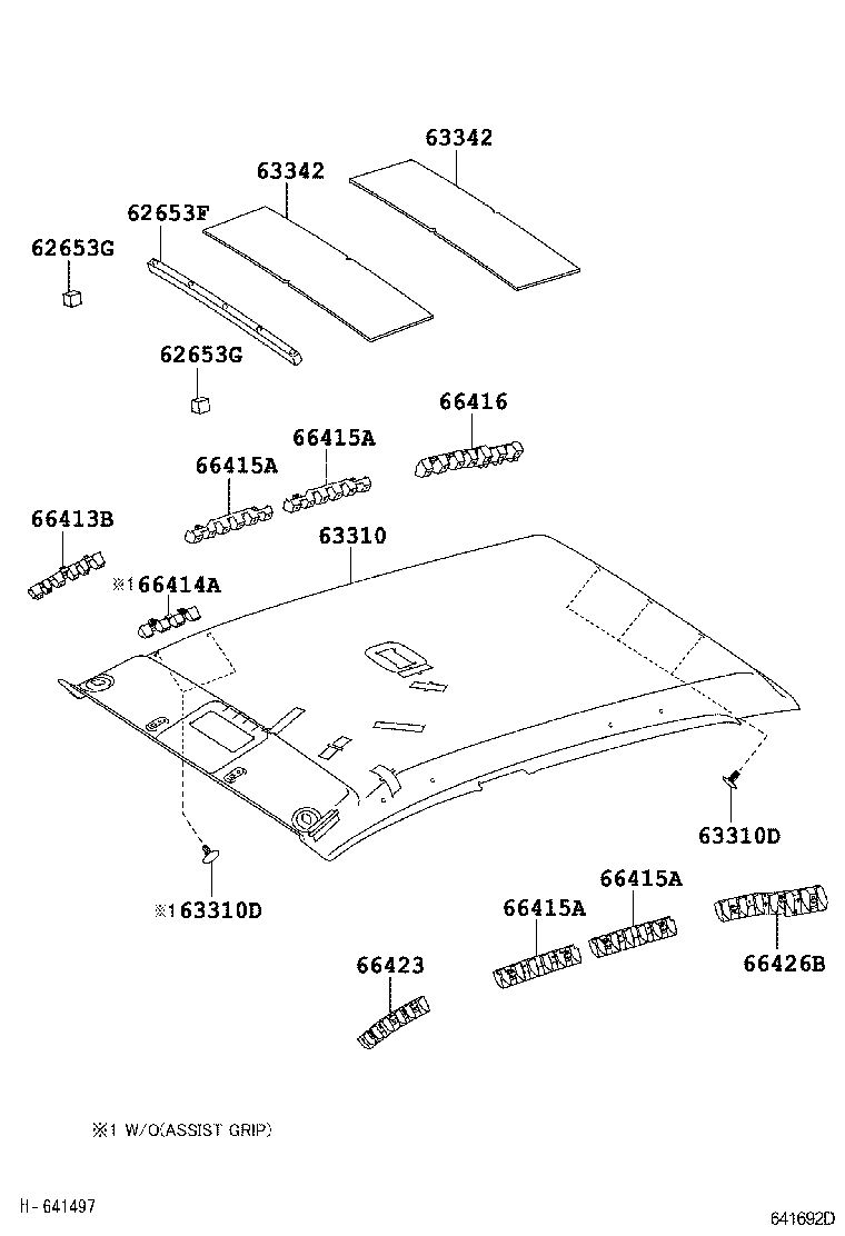 62653-0K080 PACKING (FOR ROOF HEADLINING) product image