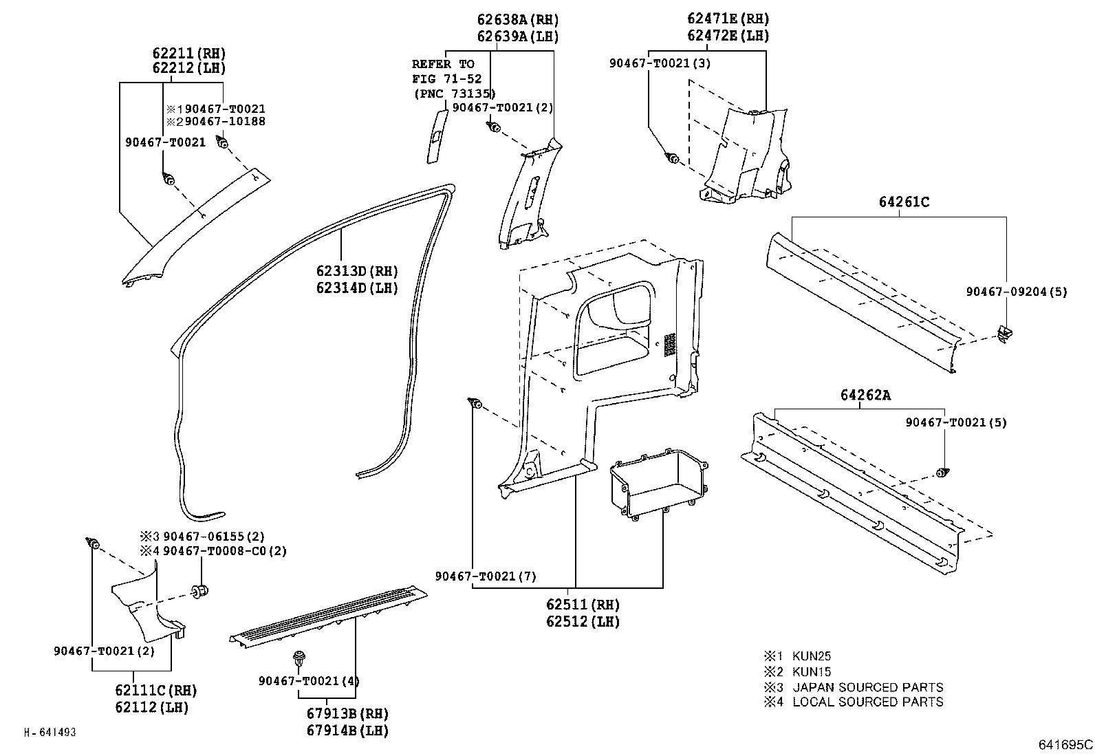 62313-0K010 TRIM, FRONT DOOR OPENING, RH product image