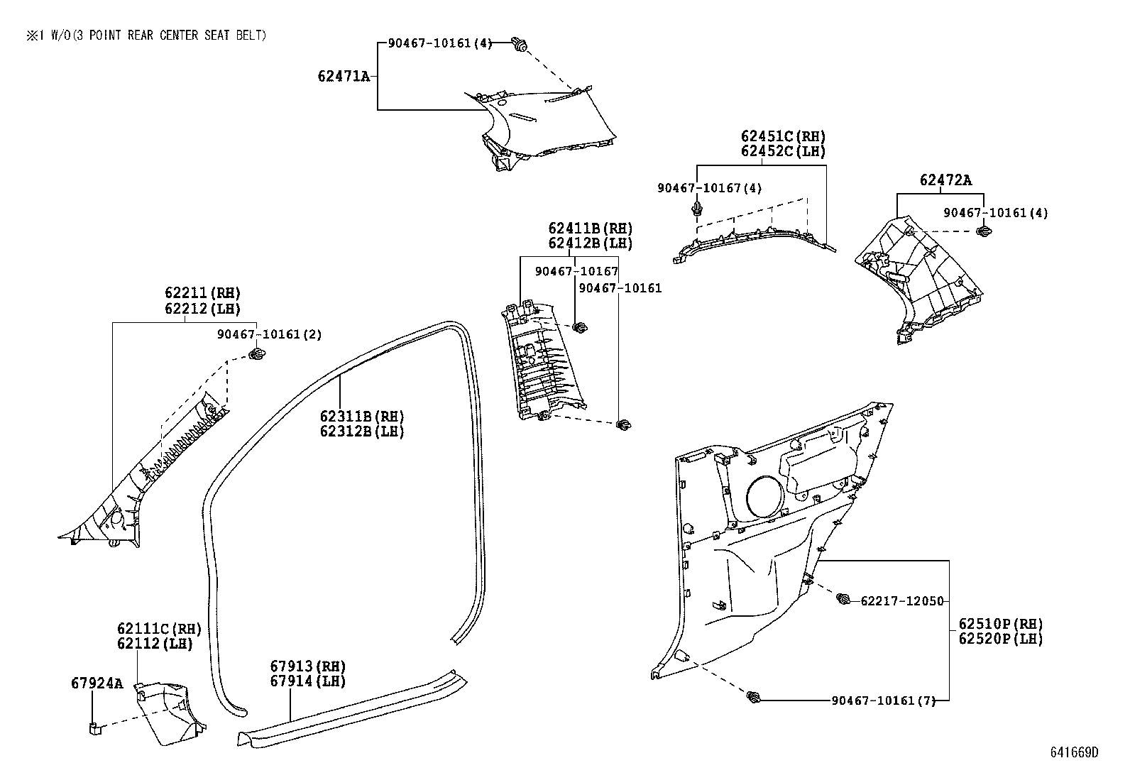 61729-52040 BRACKET, ROOF SIDE RAIL, LH product image