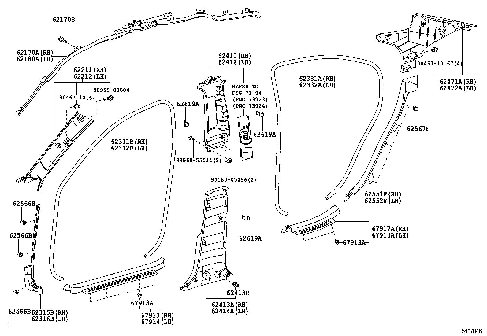Toyota 62211-53040-C2 GARNISH, FRONT PILLAR, RH
