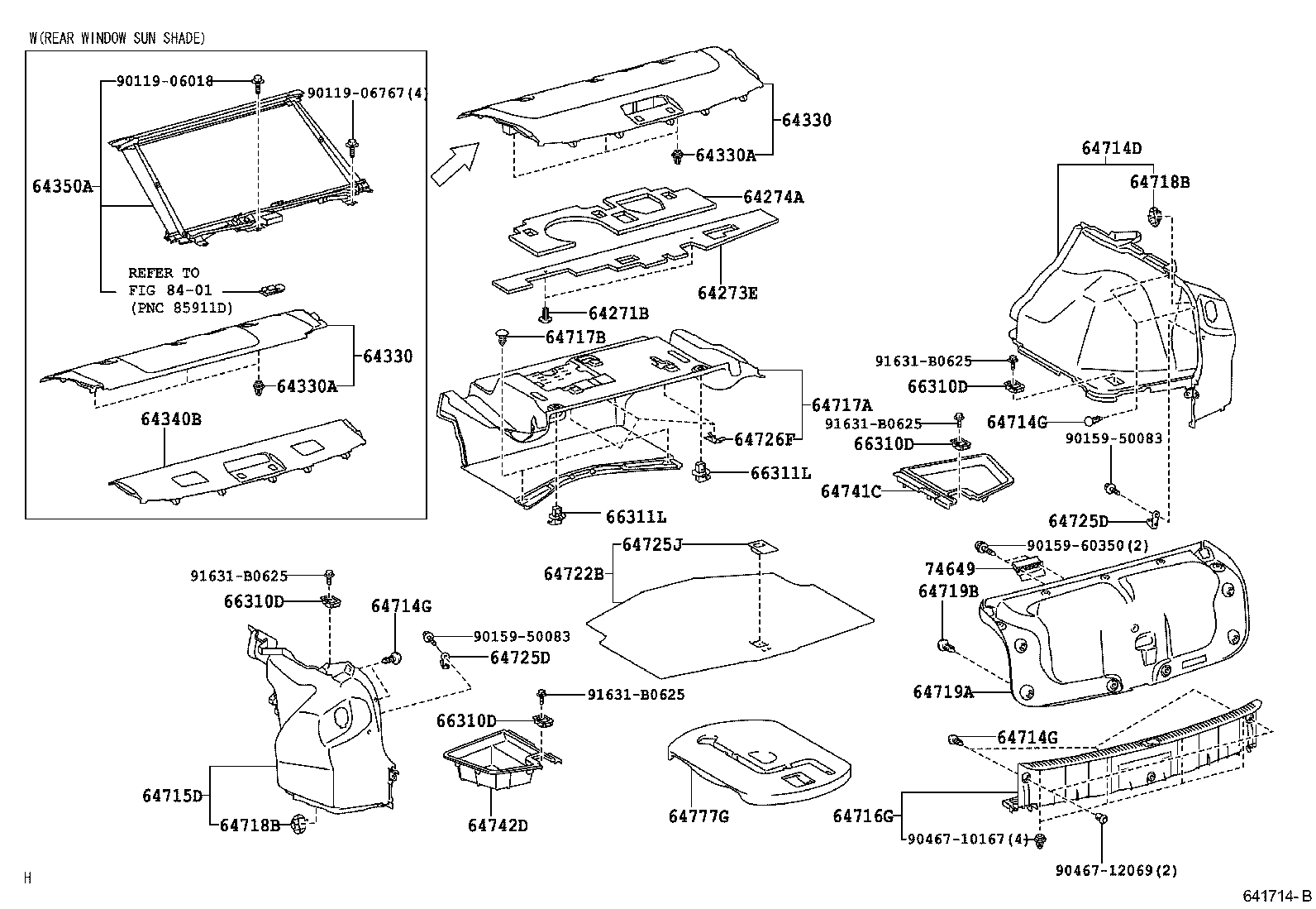 Toyota 64330-53320-C2 PANEL ASSY, PACKAGE TRAY TRIM