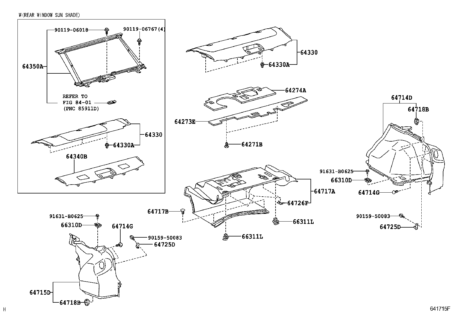 64350-53010 SHADE ASSY, REAR WINDOW product image