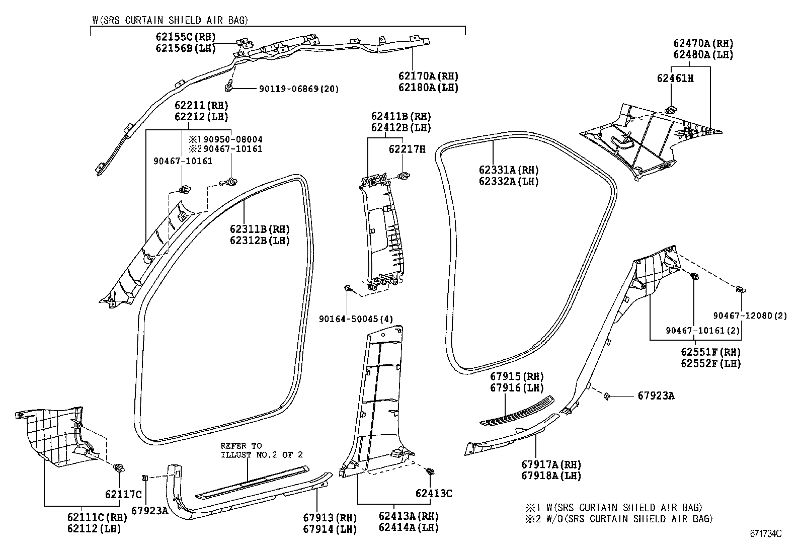 62156-0P010 BRACKET, CURTAIN SHIELD AIR BAG, LH product image