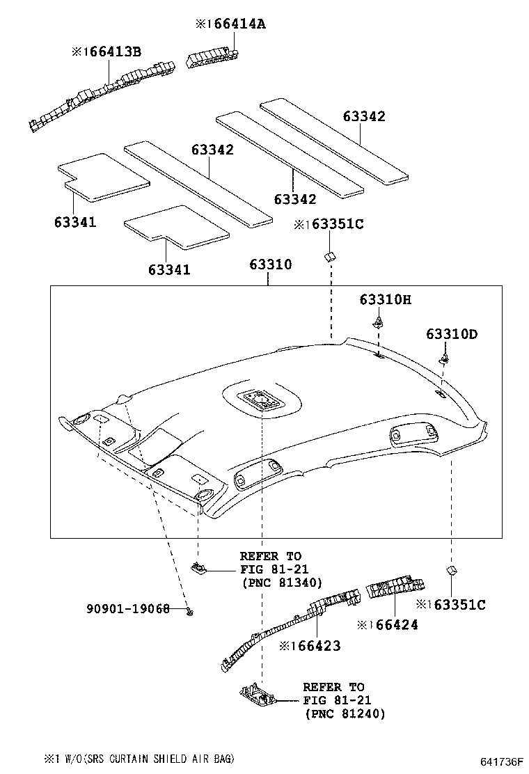 63341-0P010 PAD, ROOF SILENCER, NO.1 product image