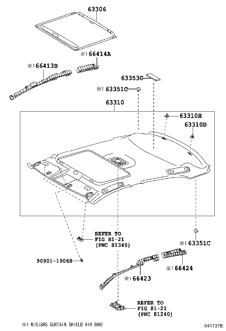 63341-0P010 PAD, ROOF SILENCER, NO.1 product image