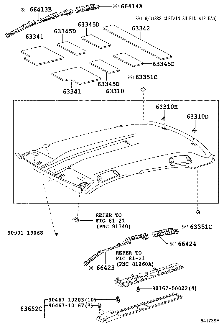 63341-0P010 PAD, ROOF SILENCER, NO.1 product image