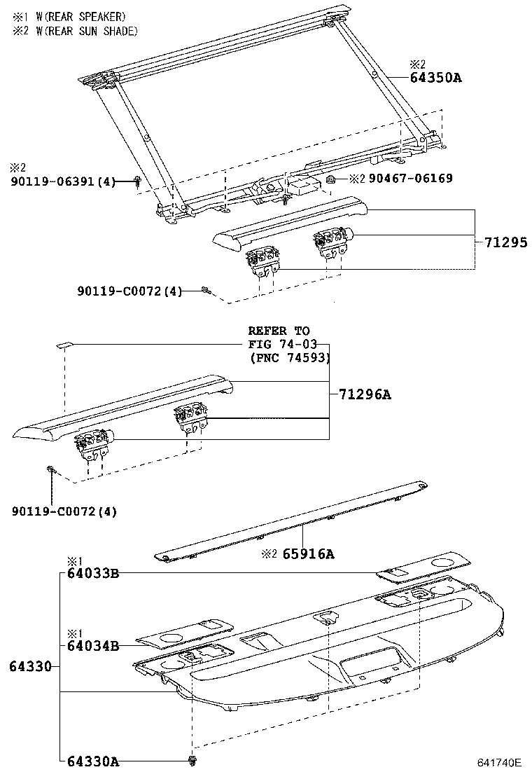 64350-22040 SHADE ASSY, REAR WINDOW product image