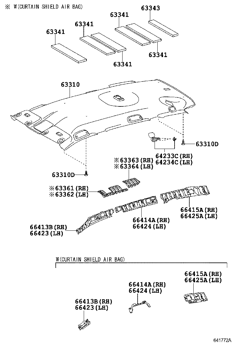 Toyota 63343-42010 PAD, ROOF SILENCER, NO.3