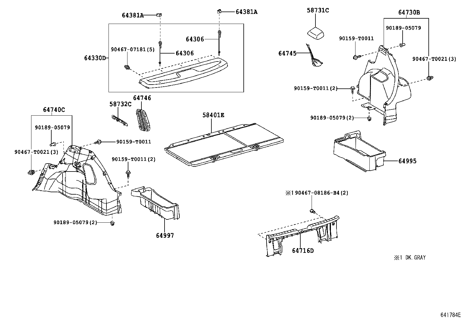 64306-0D050 SUSPENDER SUB-ASSY, PACKAGE TRAY TRIM product image