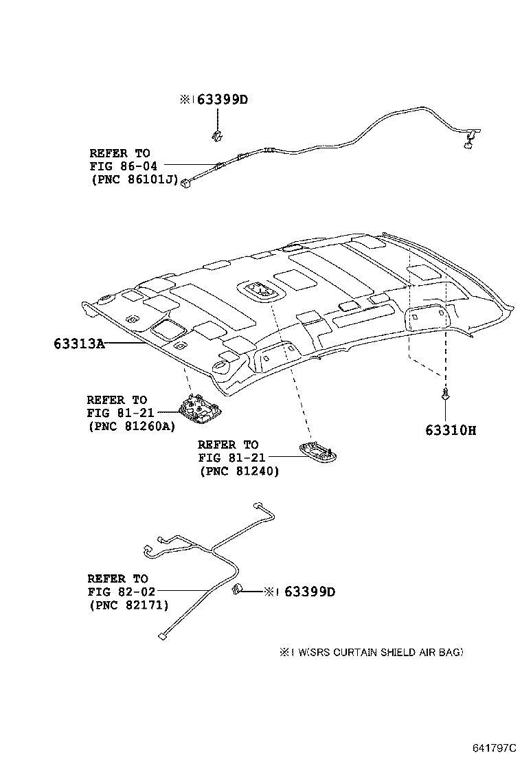 63313-52040-B0 HEADLINING, ROOF, NO.3 product image