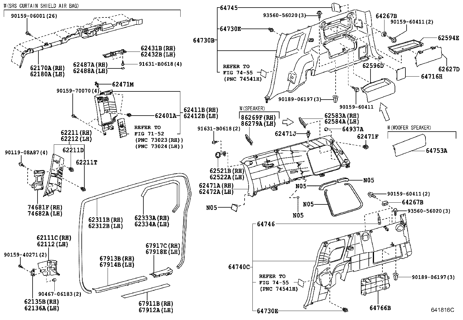 Toyota 64745-35020-B0 COVER, REAR COMBINATION LAMP SERVICE, RH
