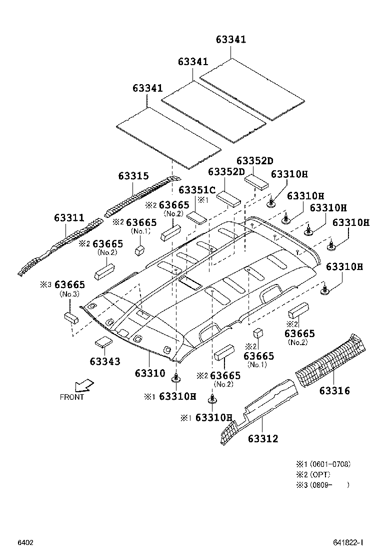 63341-B1040 PAD, ROOF SILENCER, NO.1 product image