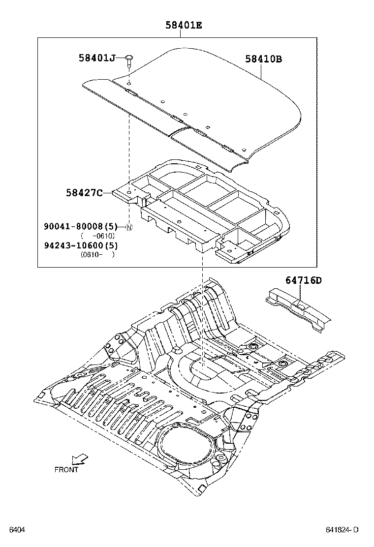 58427-B1020 SPACER, REAR FLOOR BOARD product image