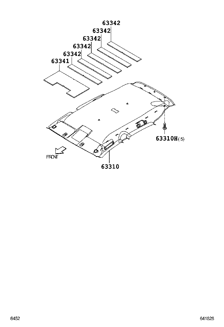 63341-B4010 PAD, ROOF SILENCER, NO.1 product image