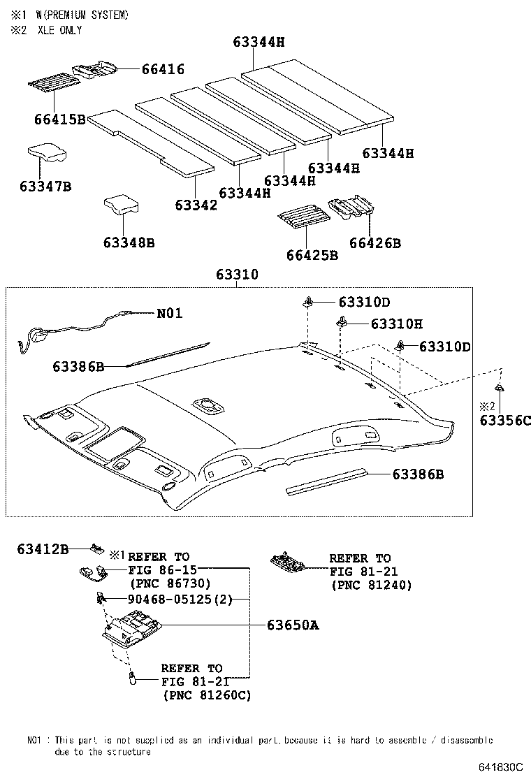 Toyota 63345-33060 PAD, ROOF SILENCER, NO.5