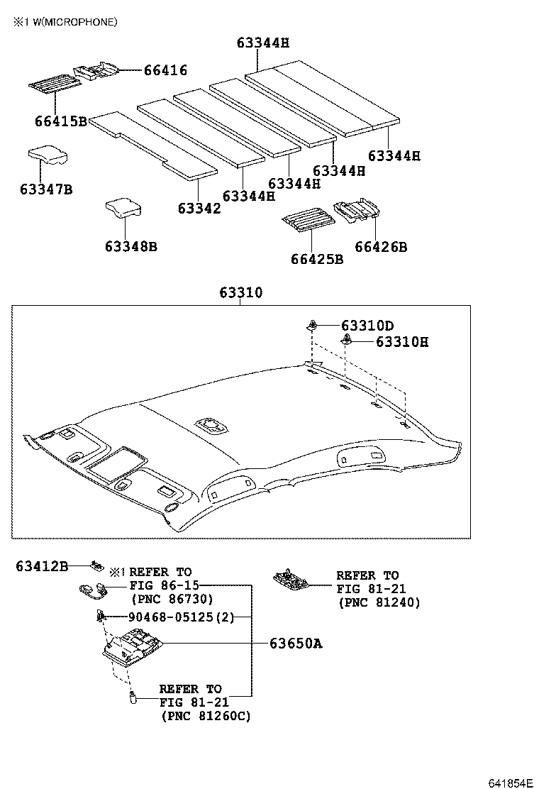 Toyota 63345-06050 PAD, ROOF SILENCER, NO.5