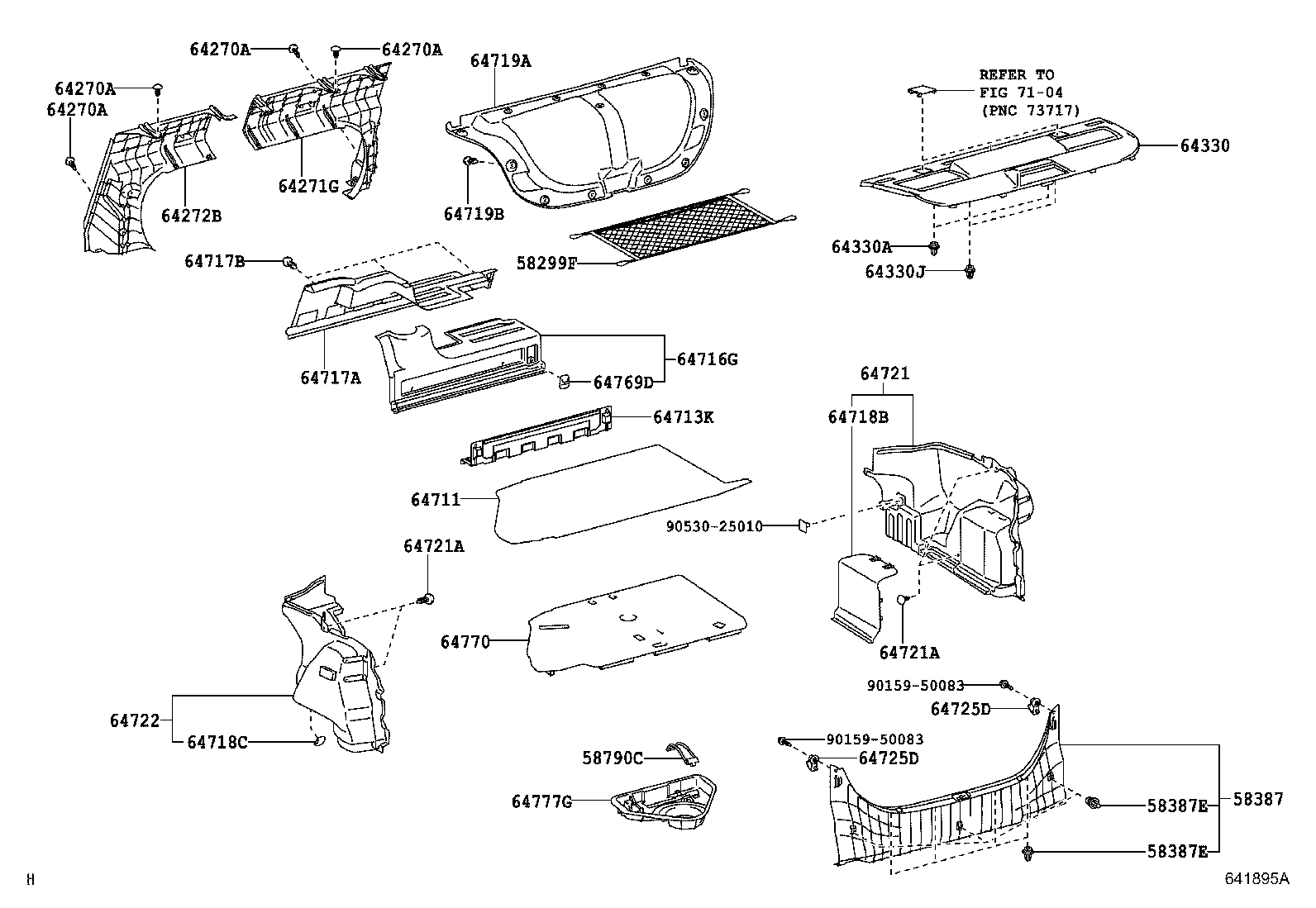 Toyota 64303-33110-B0 PANEL ASSY, PACKAGE TRAY TRIM