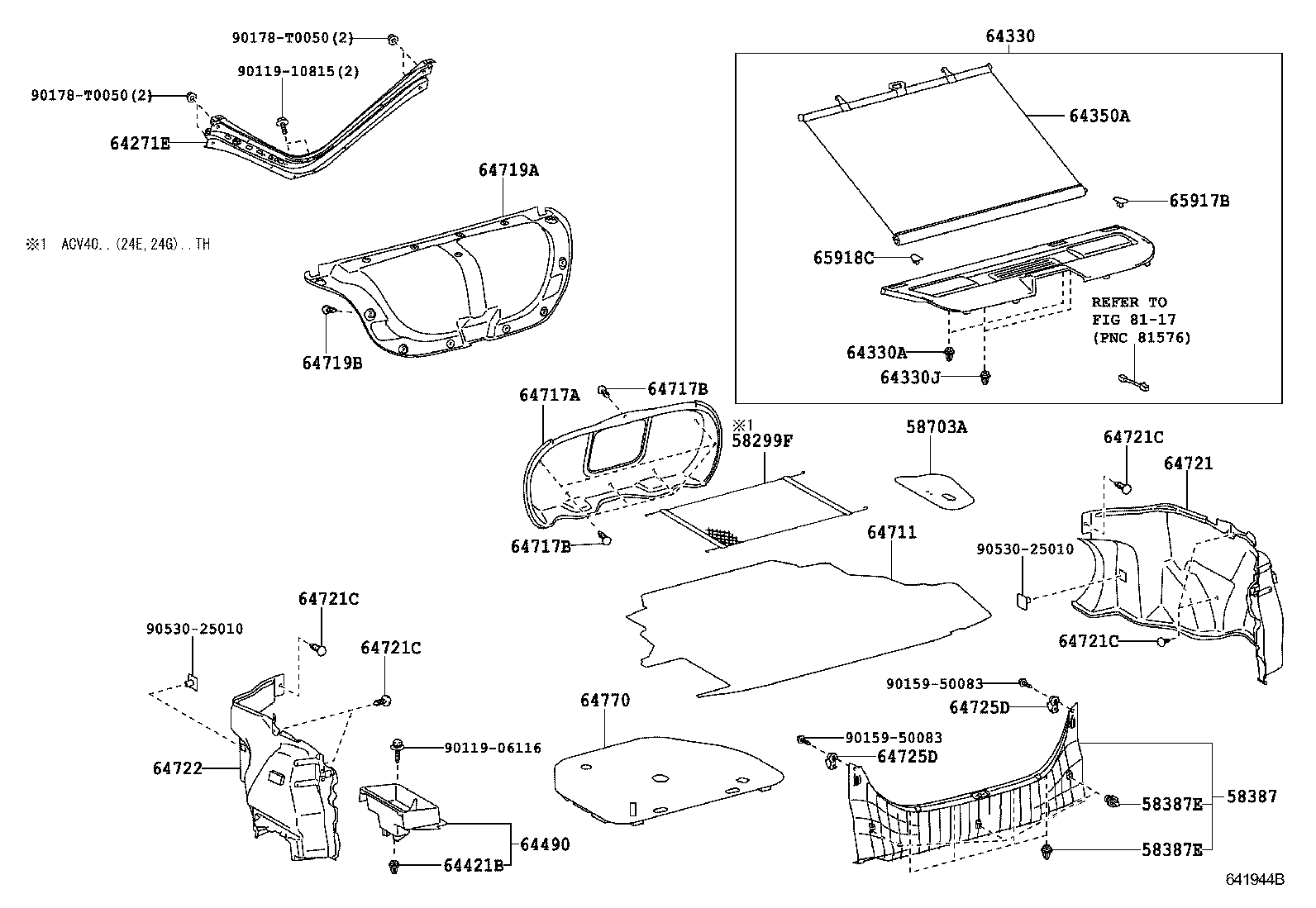 58703-06080 COVER SUB-ASSY, LUGGAGE COMPARTMENT SIDE, RH product image