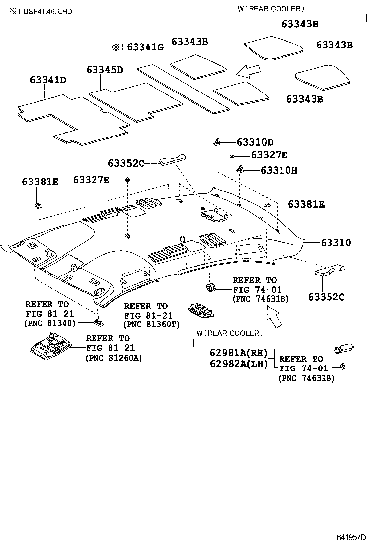 63352-50110 PAD, ROOF HEADLINING, END product image
