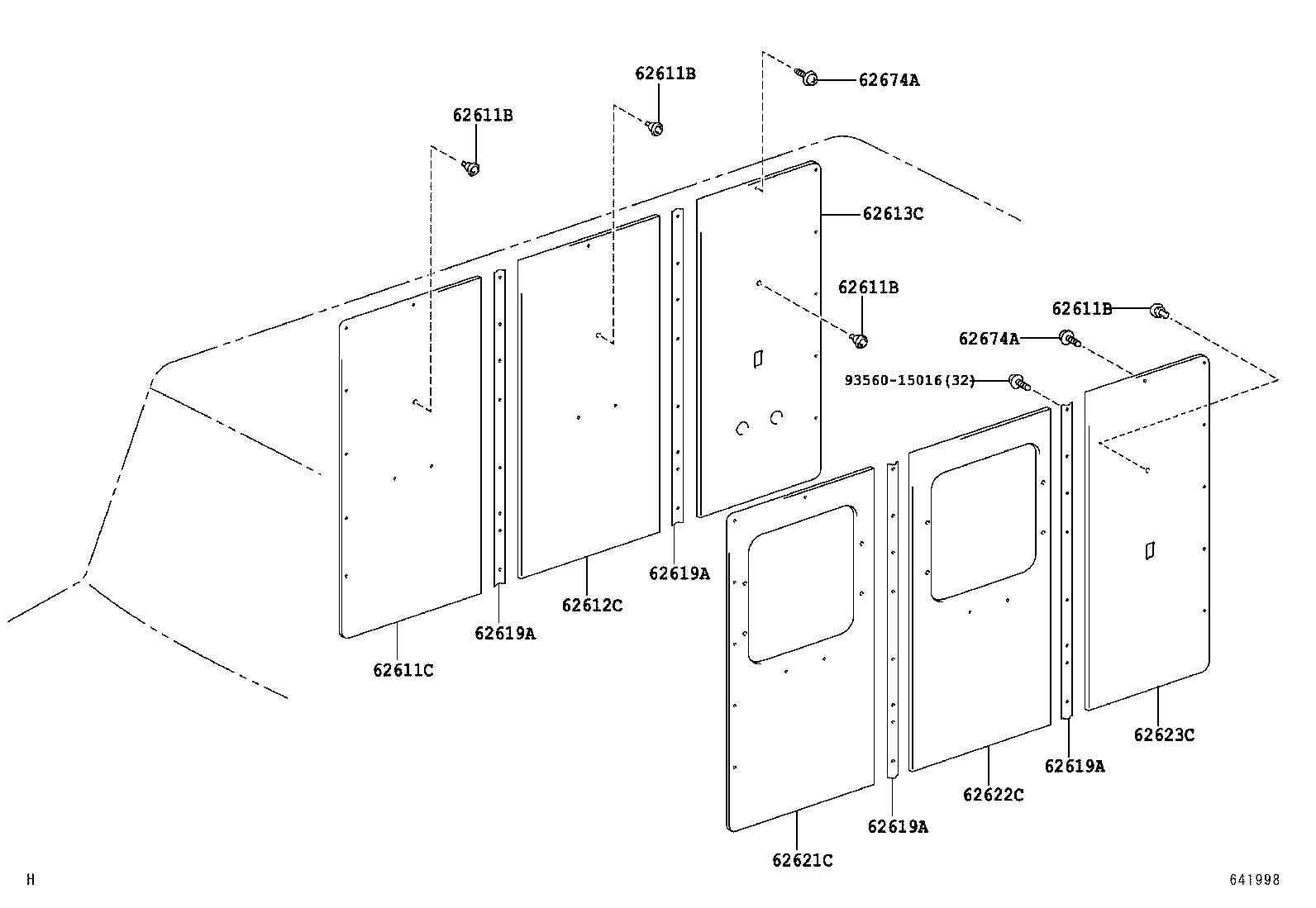 62613-37020 BOARD, SIDE TRIM NO.3, RH product image