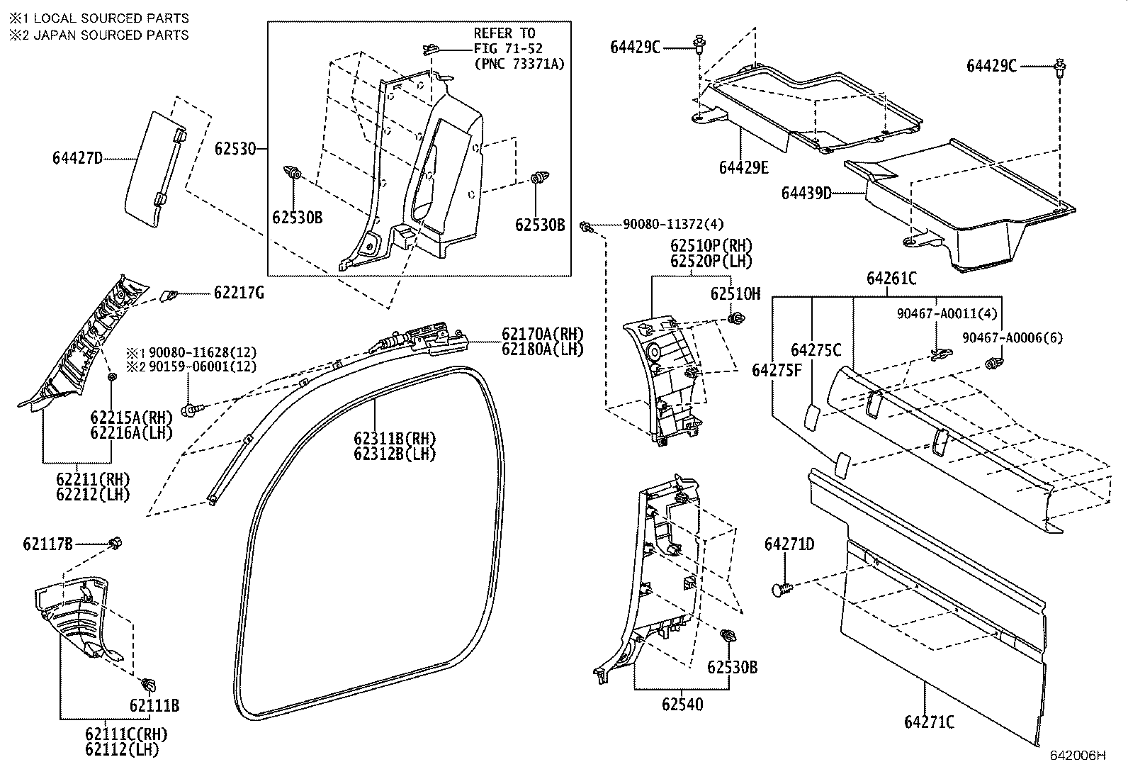 Toyota 62210-0C060-B0 GARNISH, FRONT PILLAR, RH