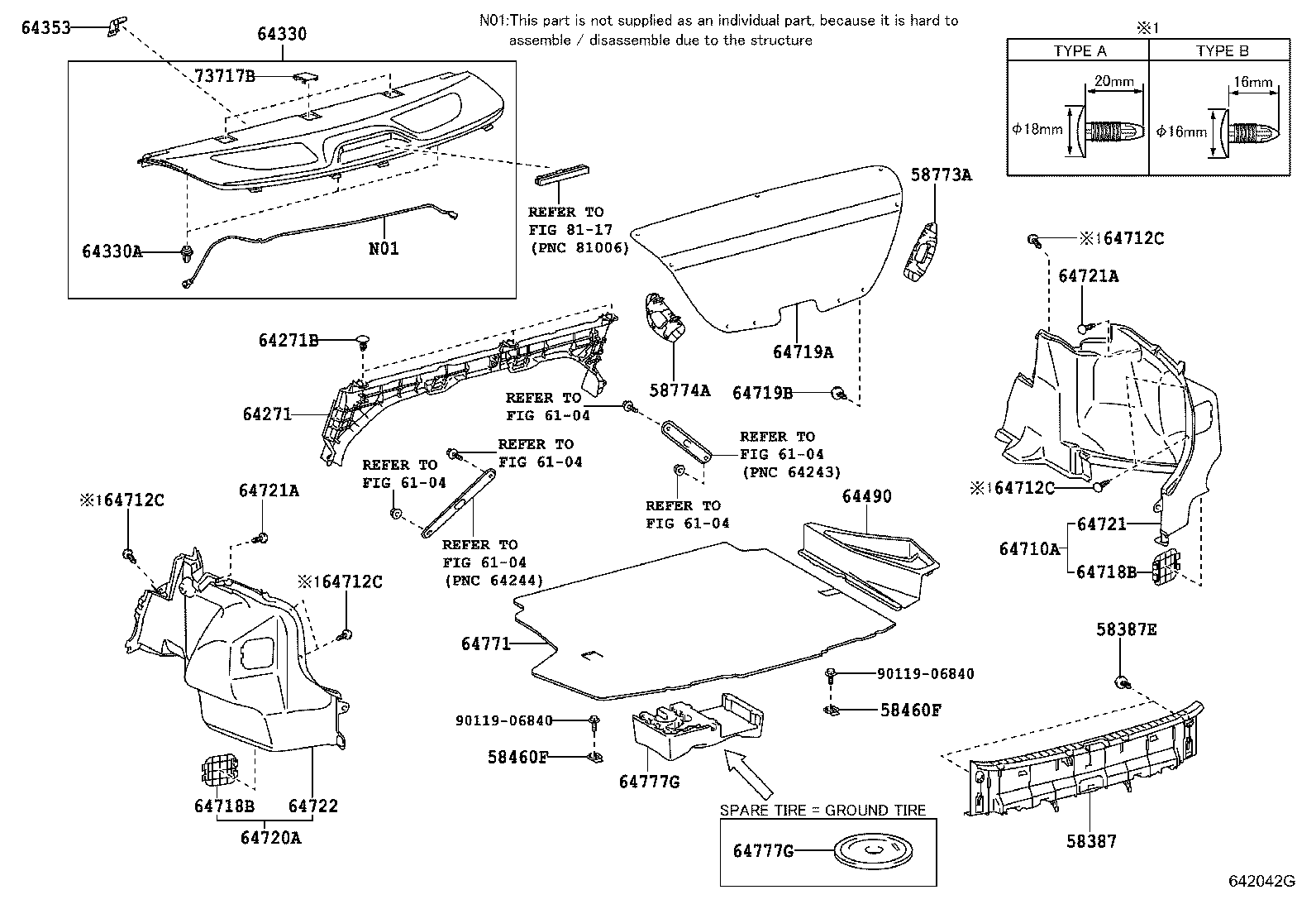 64490-12010 TRAY ASSY, LUGGAGE COMPARTMENT SIDE product image