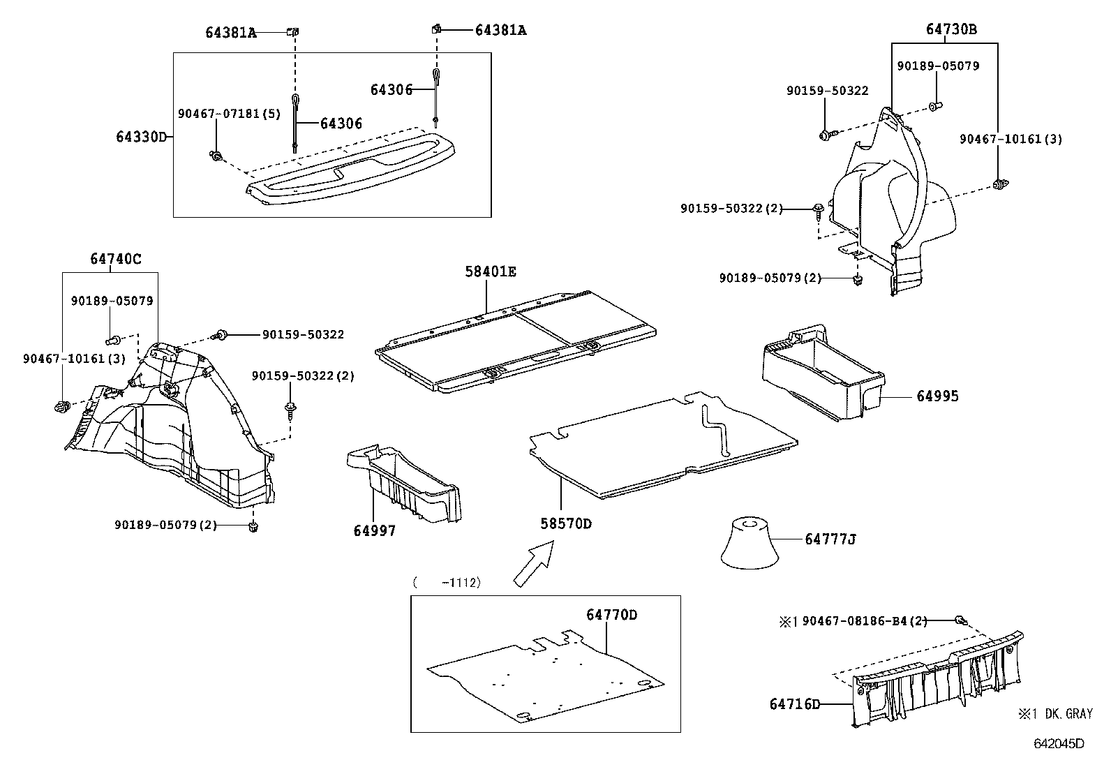 64306-0D050 SUSPENDER SUB-ASSY, PACKAGE TRAY TRIM product image