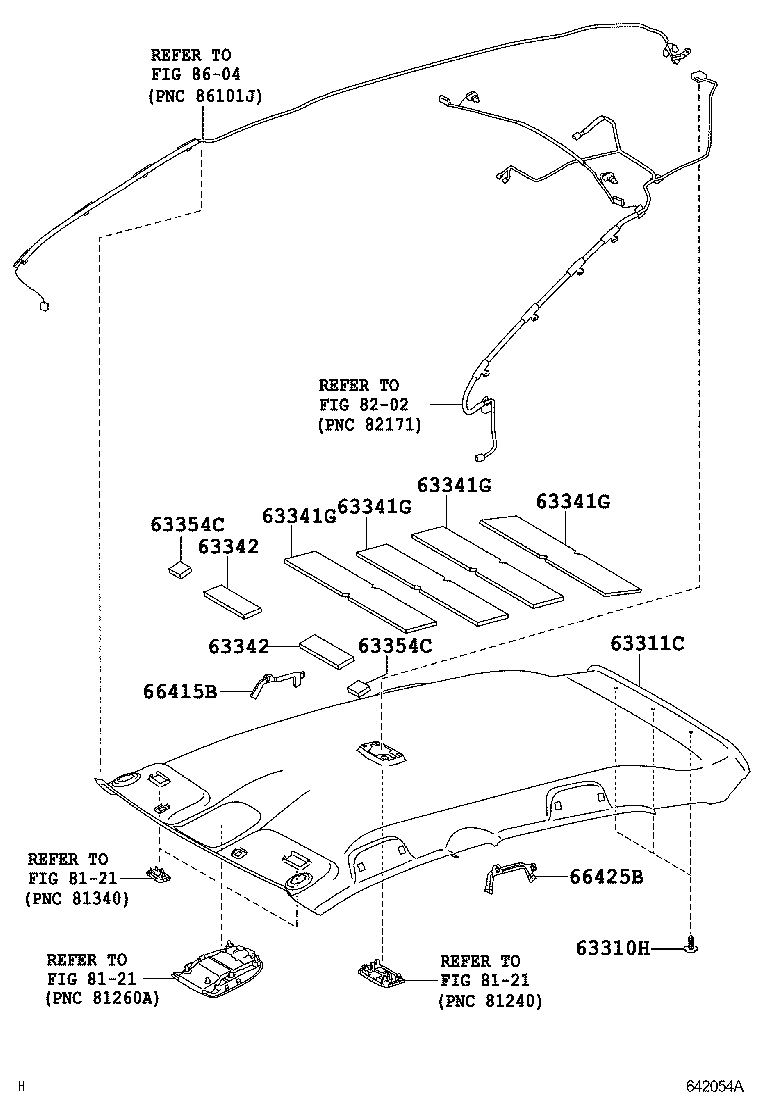 63352-12100 PAD, ROOF HEADLINING, NO.2 product image