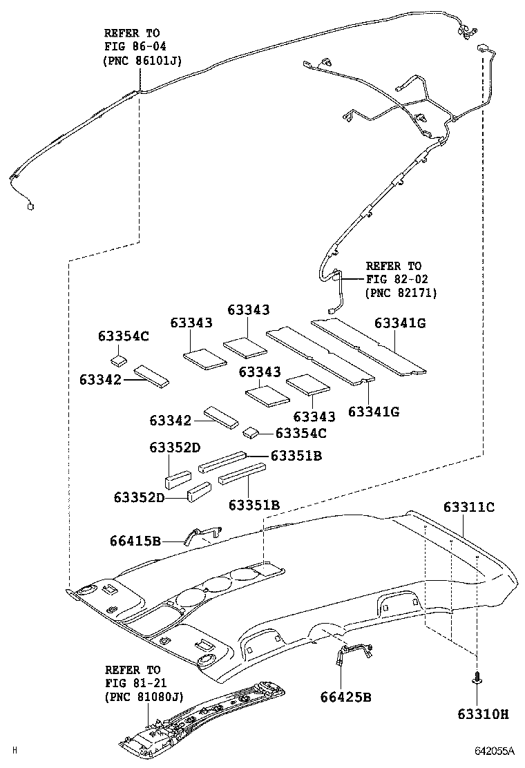 63352-12100 PAD, ROOF HEADLINING, NO.2 product image