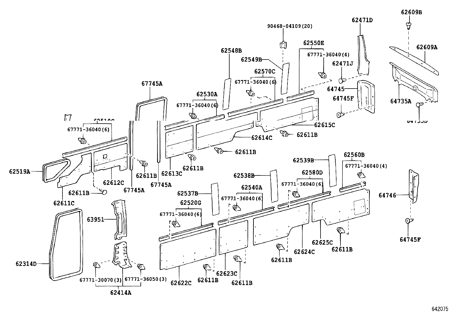 64746-36070-A0 COVER, REAR COMBINATION LAMP SERVICE, LH product image