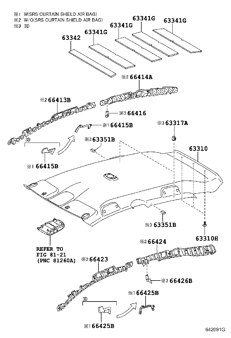 63351-02130 PAD, ROOF HEADLINING product image