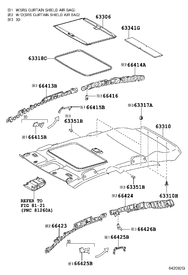 63351-02130 PAD, ROOF HEADLINING product image