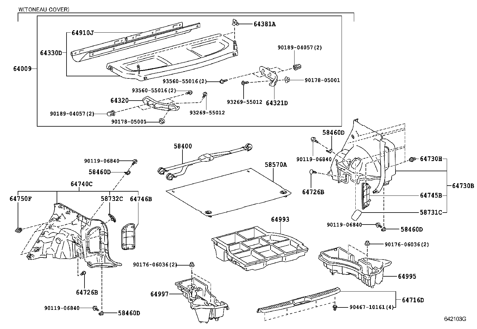 Toyota 64330-12B70 PANEL ASSY, PACKAGE TRAY TRIM